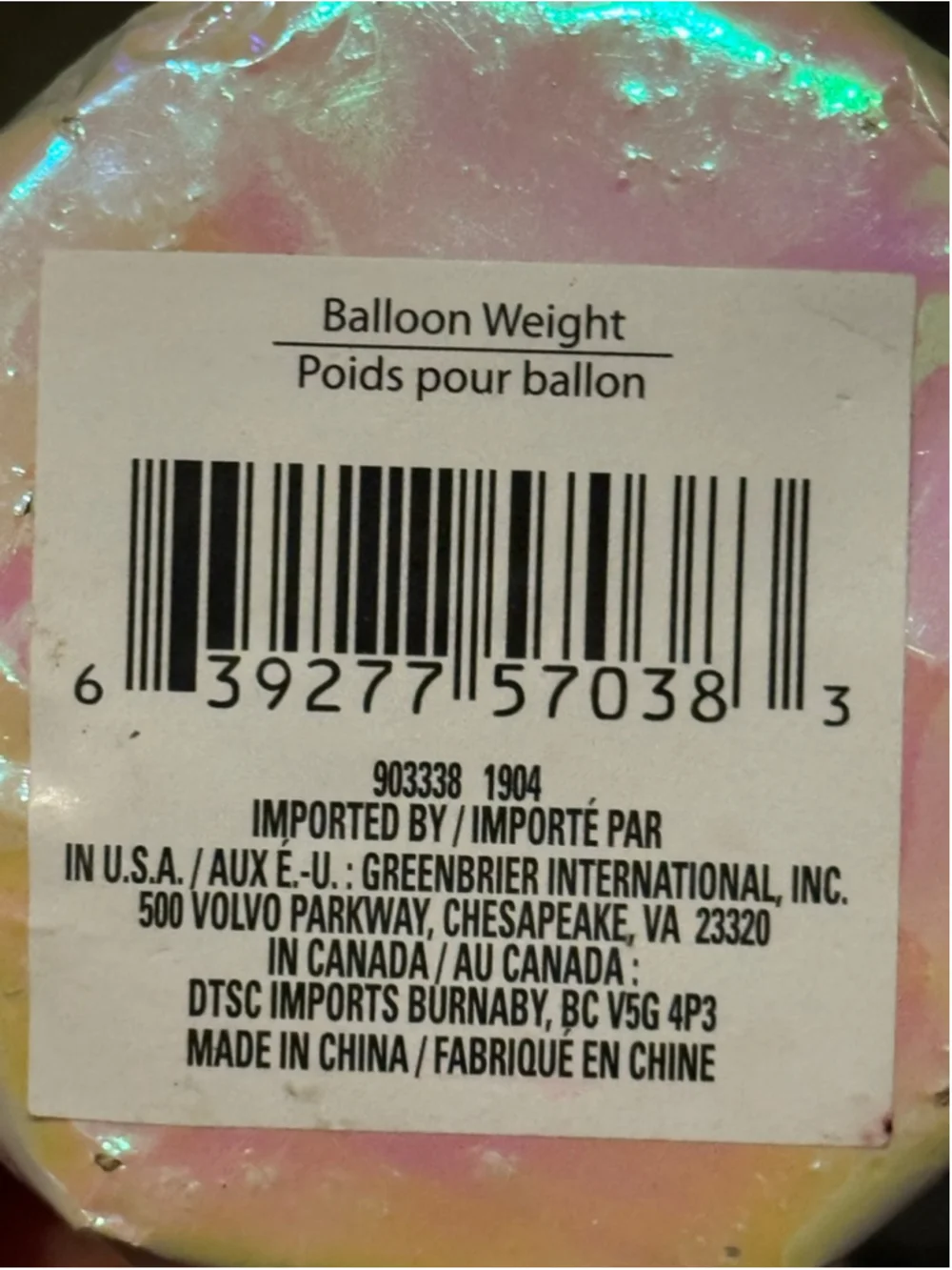 Set of 9 Iridescent White Star Balloon Weights